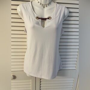 Tommy Hilfiger White Tank Top with Grommet Detail